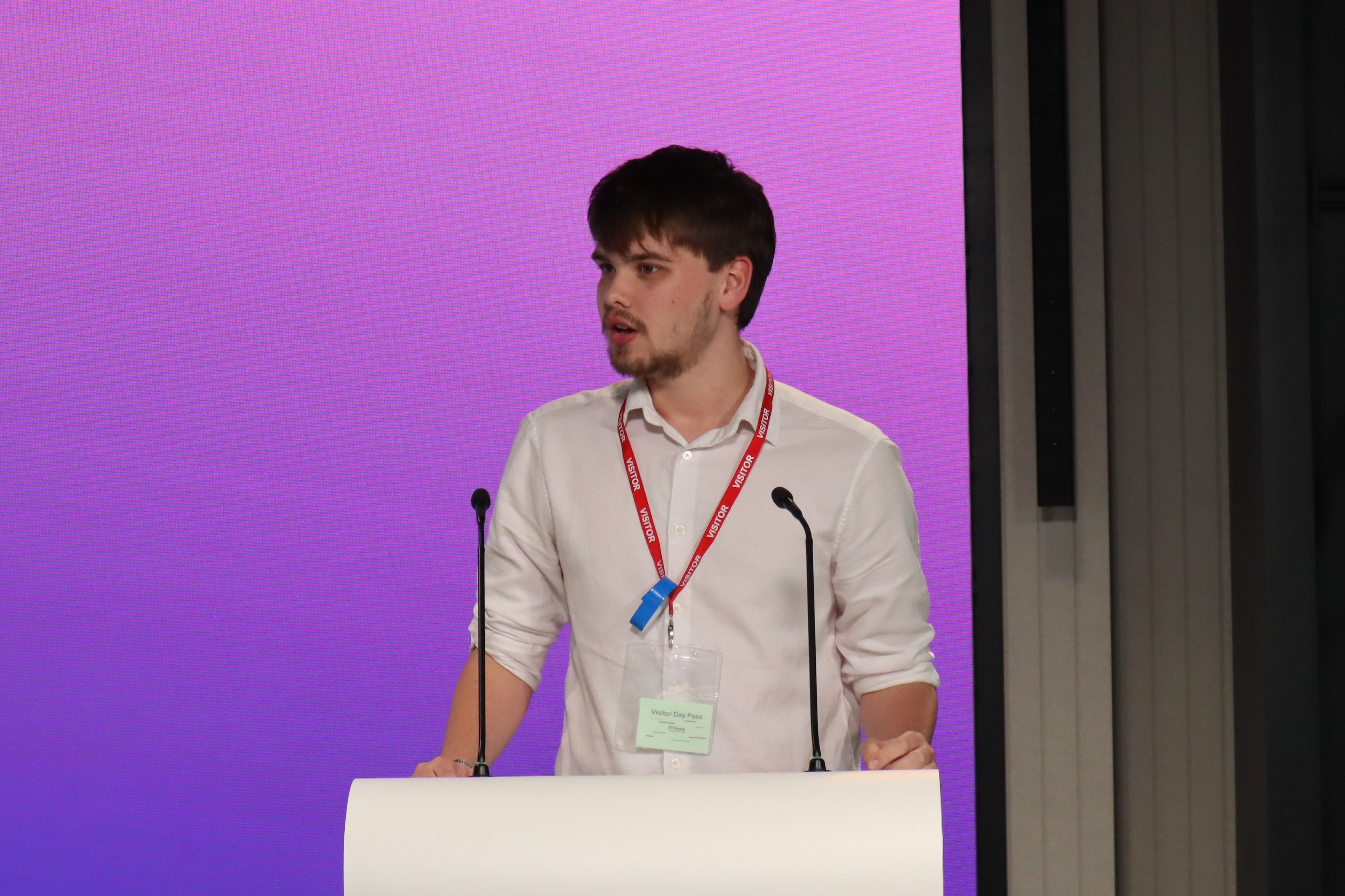 Thomas Speake speaking at the Aurora CTF event